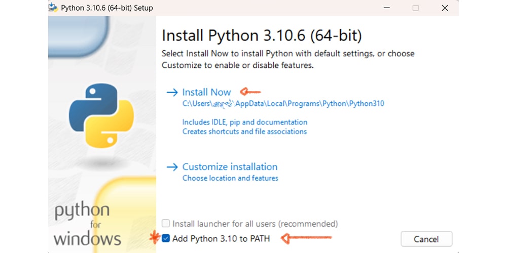 installing python-min