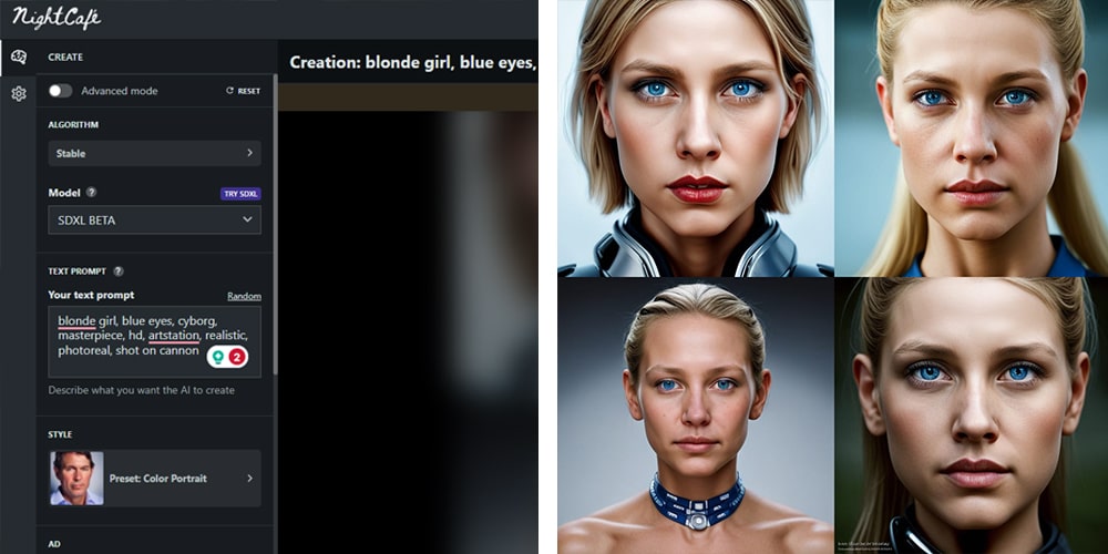 example of ai image generation with nightcafe