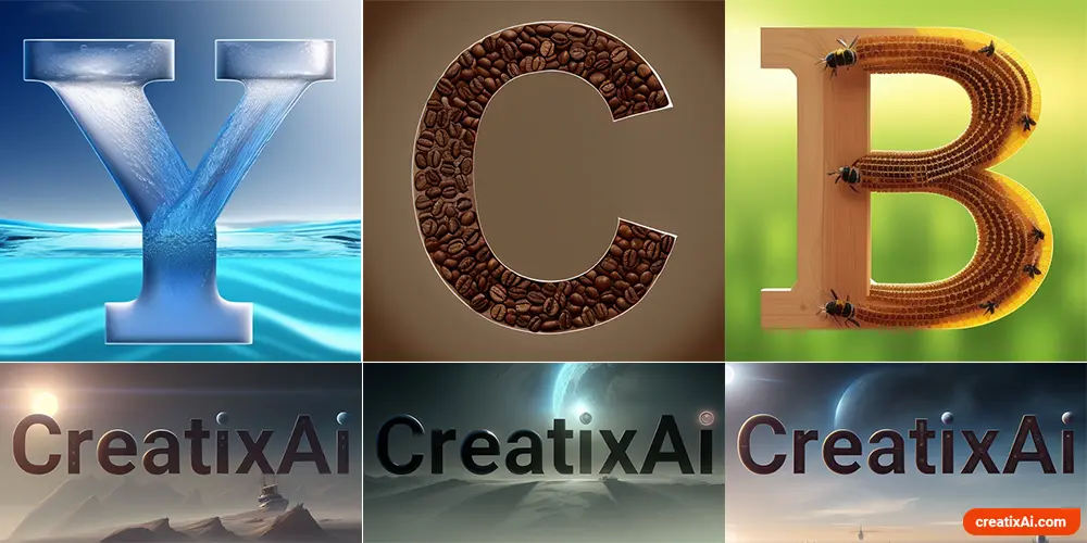 examples of custom letters and text ai generated in stable diffusion.