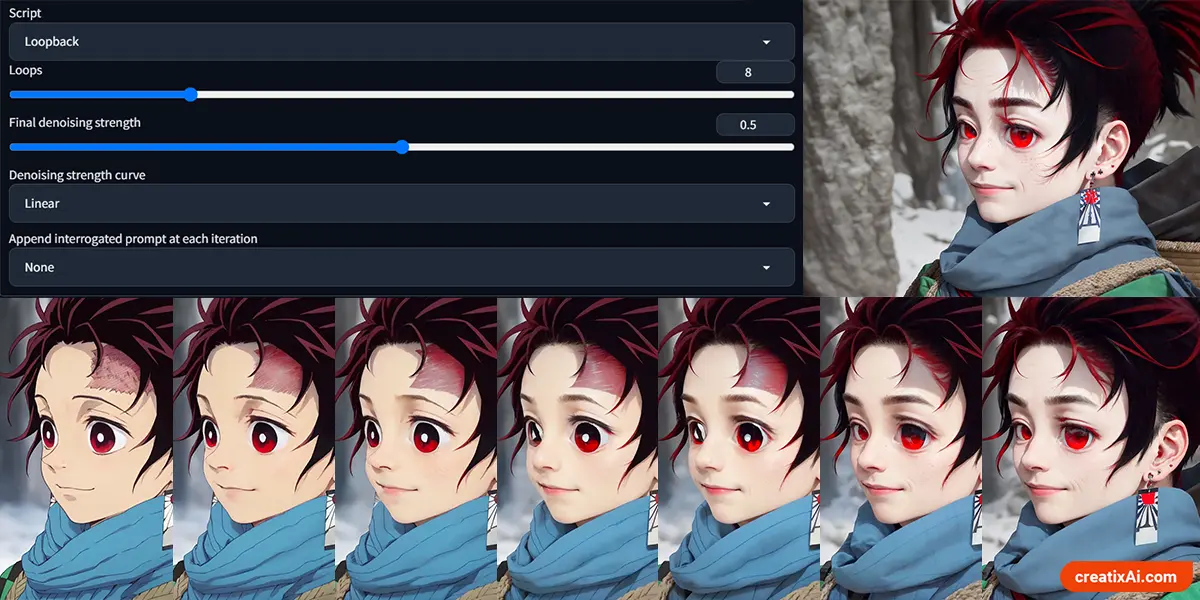 using loopback in stable diffusion to turn anime characters real