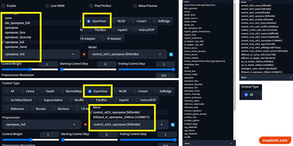 ControlNet all models and preprocessors